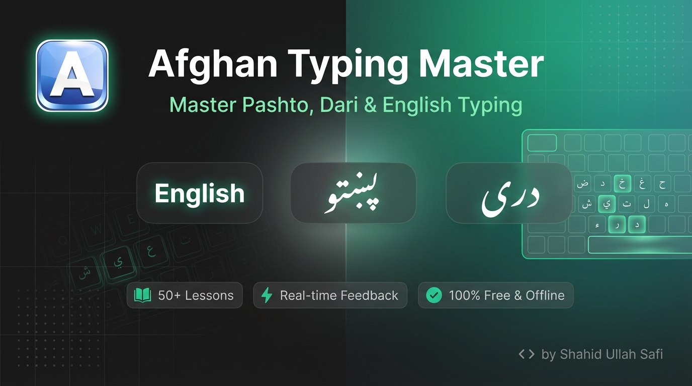 Afghan Typing Master - Learn Pashto, Dari & English Typing